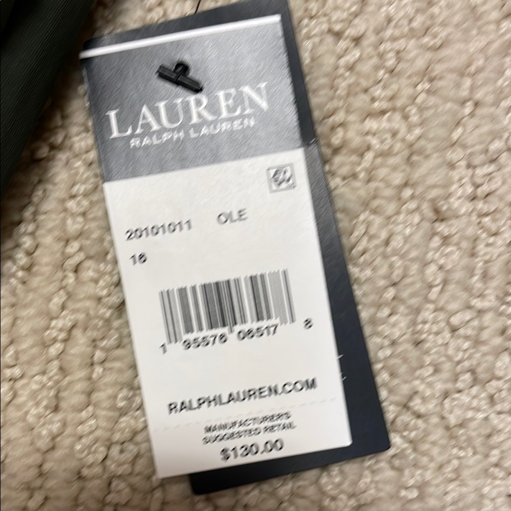 Ralph Lauren Olive Green One Piece Swimsuit with Ruched Texture - Picture 2 of 3